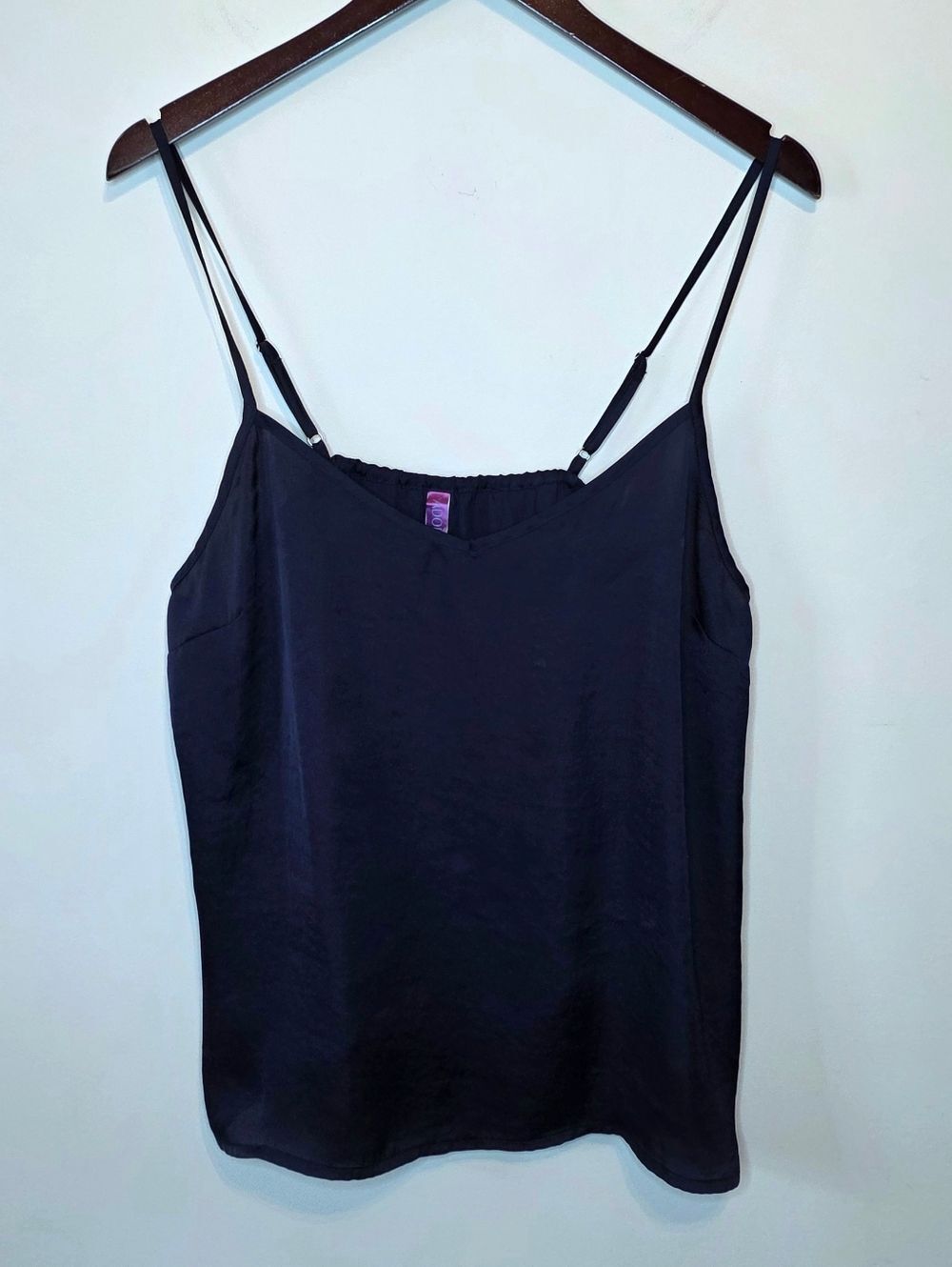 Adore Me Navy Blue Satin Cami Style RE-45 Adjustable Straps Whimsigoth Large